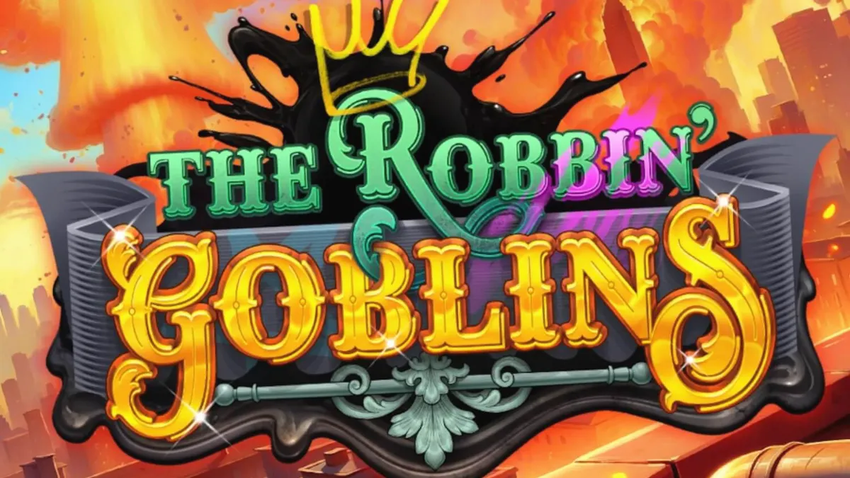 Interface do slot Robbin’ Goblins com goblins e elementos de destruição